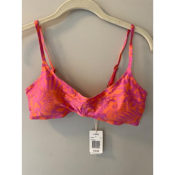 L*Space Fused Alec swim Top purple / orange size large $130 MSRP - Picture 2 of 7